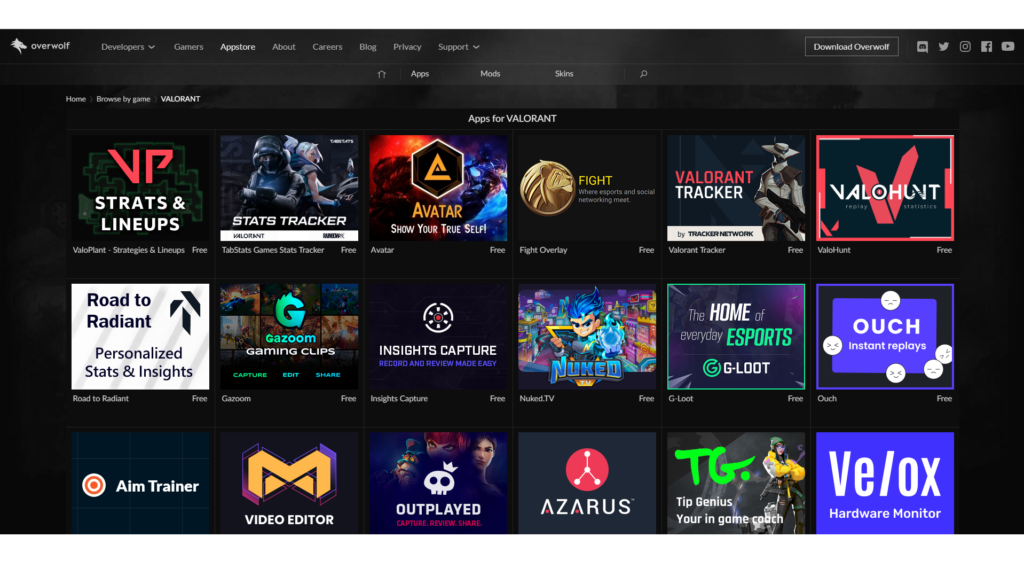 Overwolf Homepage Screenshot